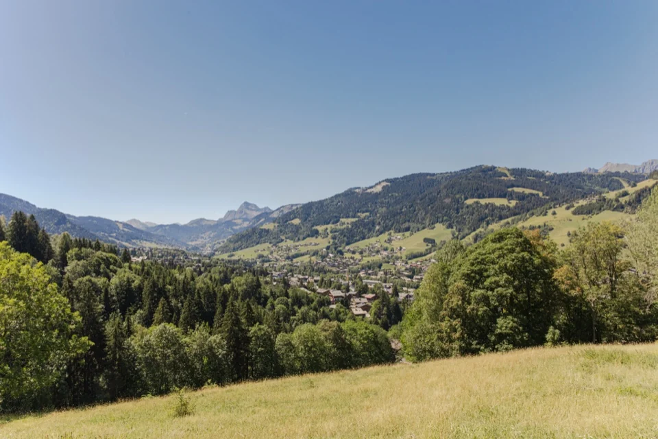 La vallée de Megève vue depuis les prairies